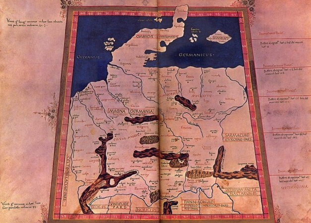 Ptolemaiova mapa Germánie, foto © Wikimedia Commons