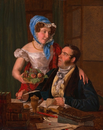Josef Jüttner a jeho žena (portrét od F. G. Waldmüllera, 1830