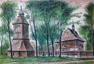 Kostel v obci Veliny