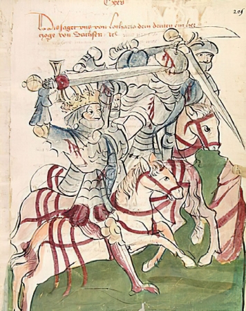 Lothar III. v bitvě u Chlumce, Historia septem sapientum, cca 1450 