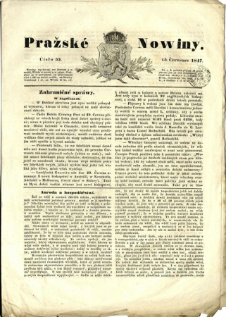 Pražské noviny, vydání 18. 7. 1847
